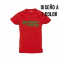Camiseta técnica infantil estampada a 1 color