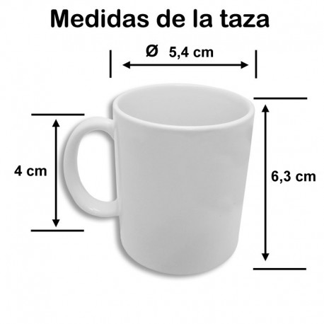 Taza blanca tipo café cerámica personalizable