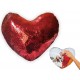 Cojín lentejuelas corazón personalizable 43x37cm