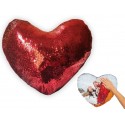 Cojín lentejuelas corazón personalizable 43x37cm
