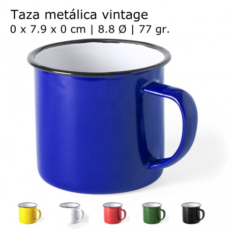 Centímetro fregar castillo Personalización Estampación tazas metálicas vintage retro en colores